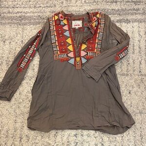 Johnny Was Multicolor Embroidered Beach Cover Up